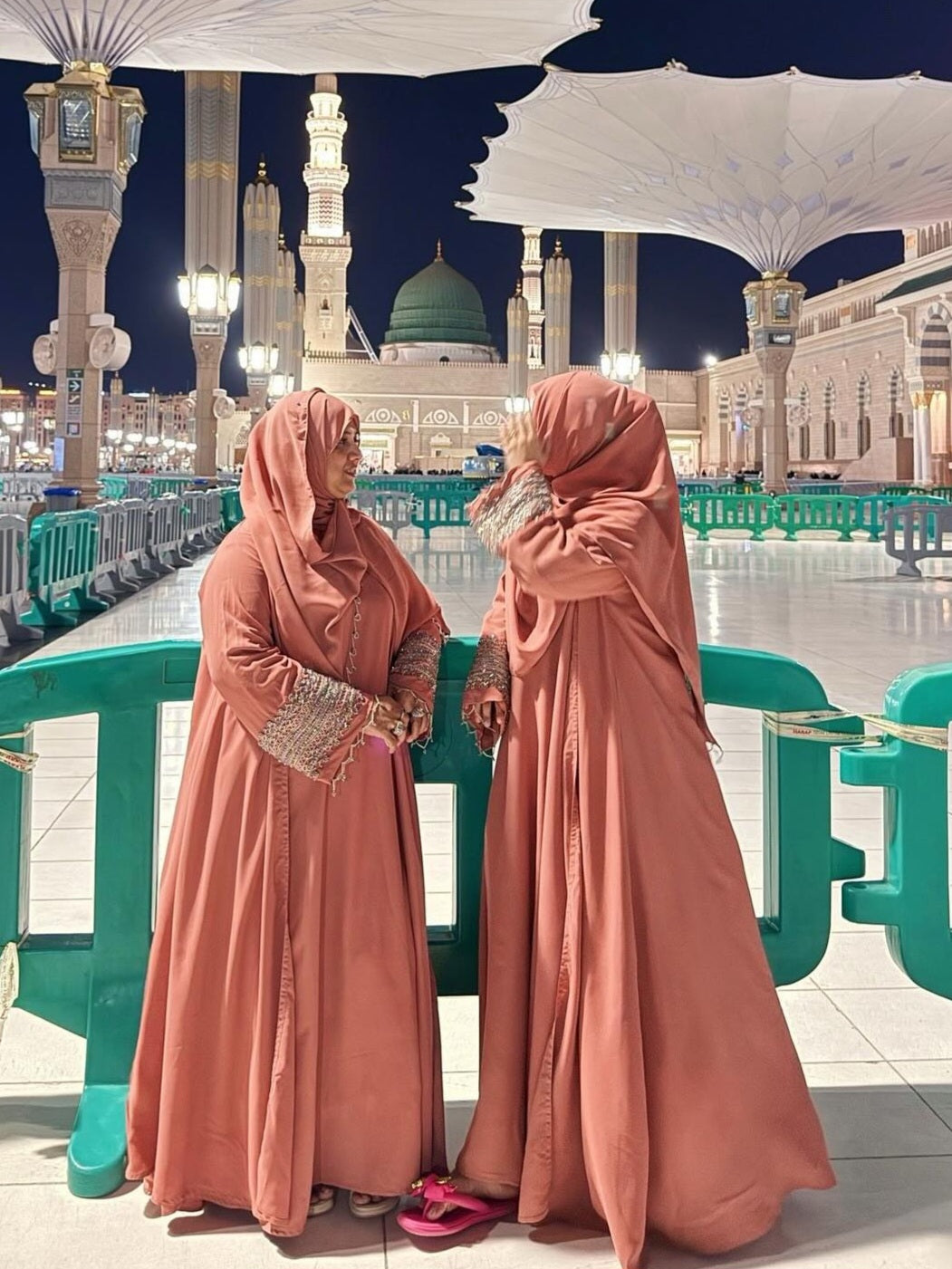 T- Pink Sitara Embellished Abaya Set