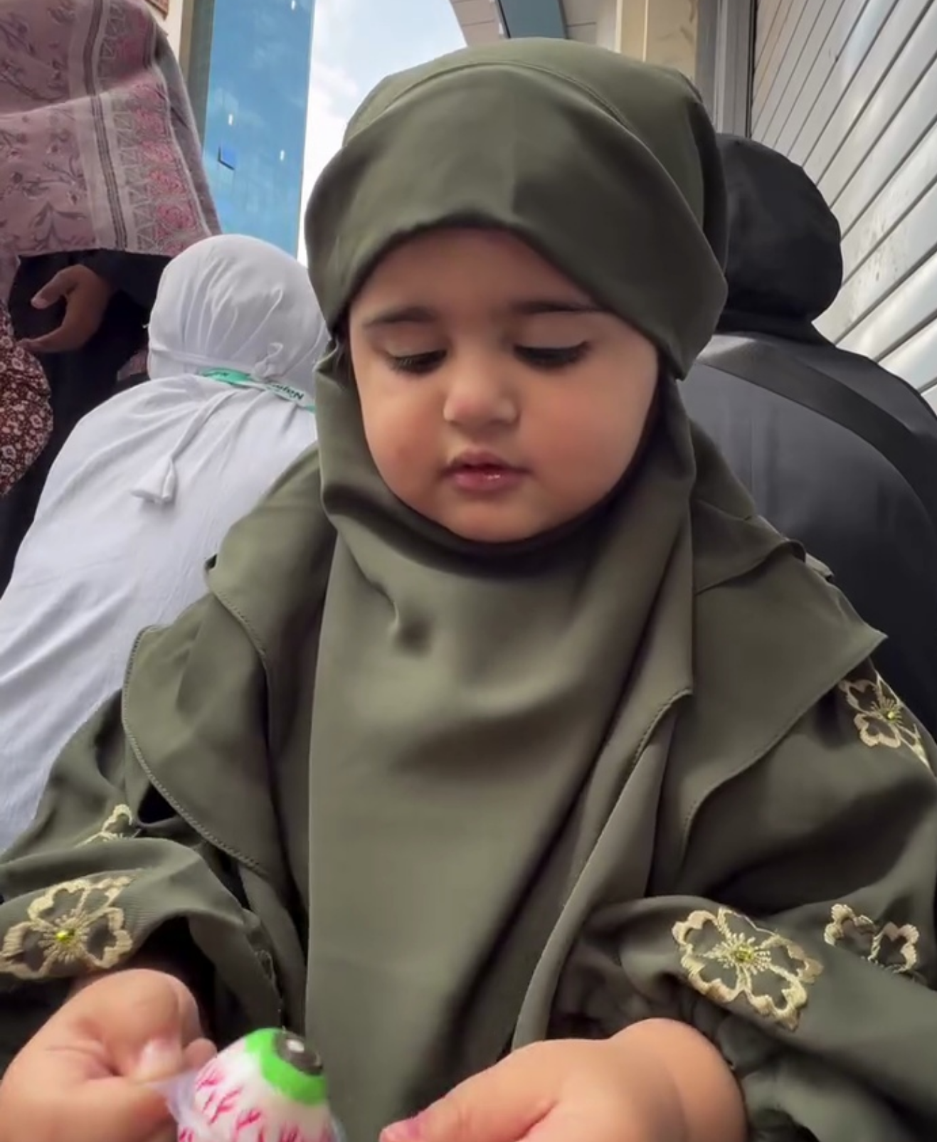 Olive Freesia Kids Abaya