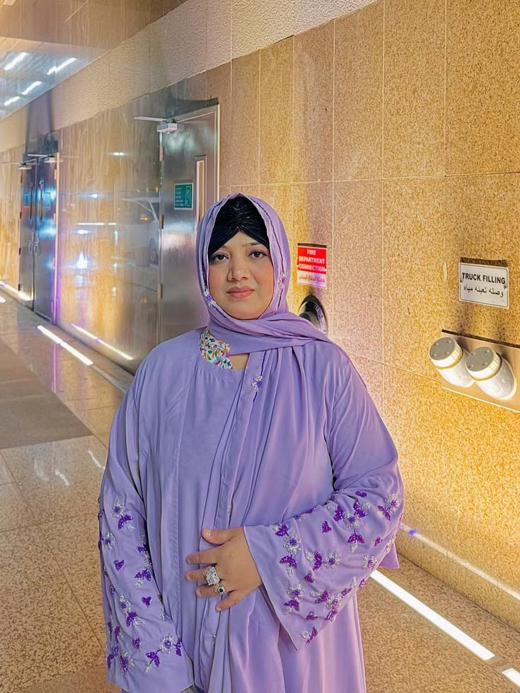 Lilac - Raya Embellished Abaya Set