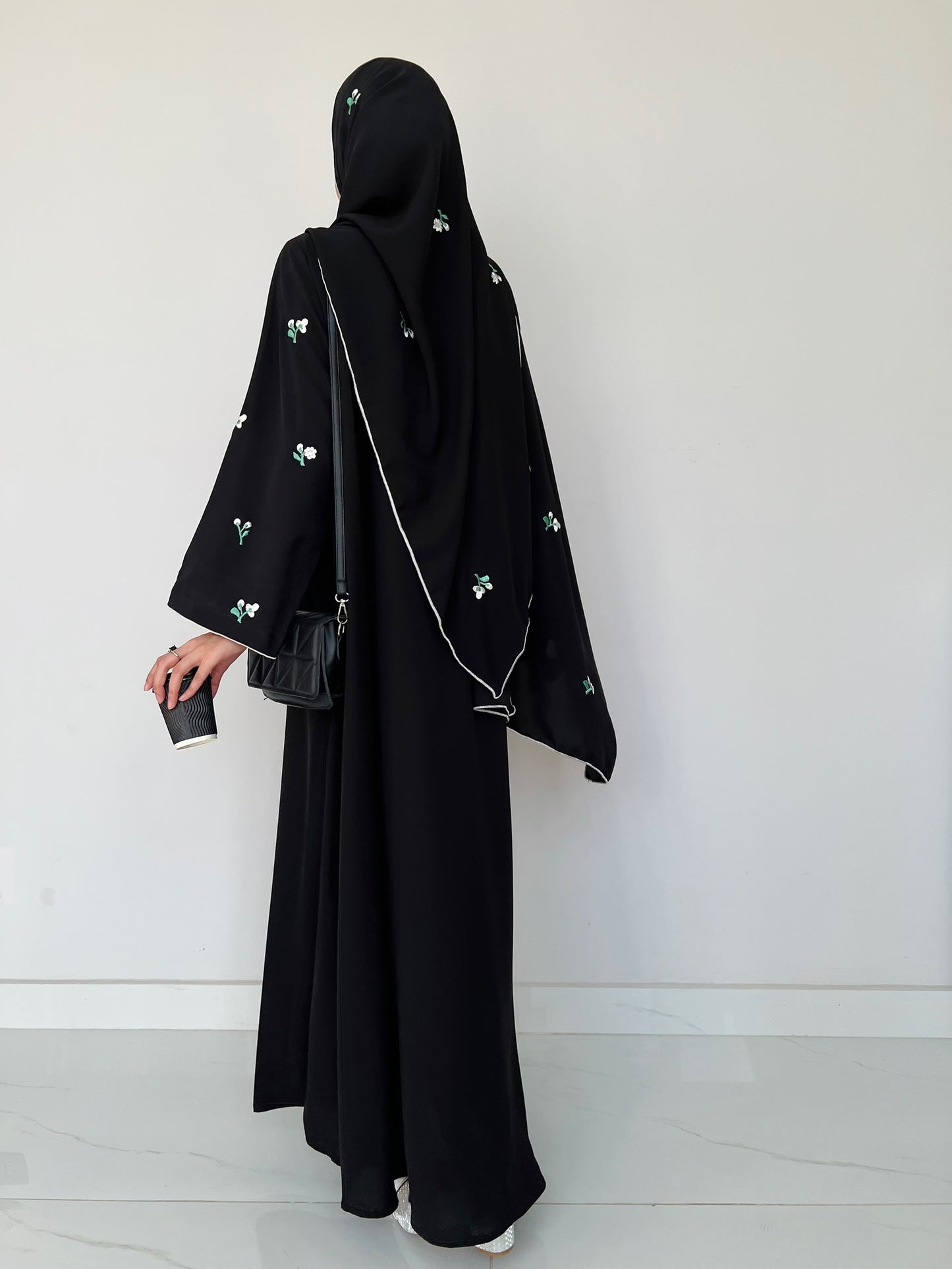 Midnight Black - Embroidered Abaya