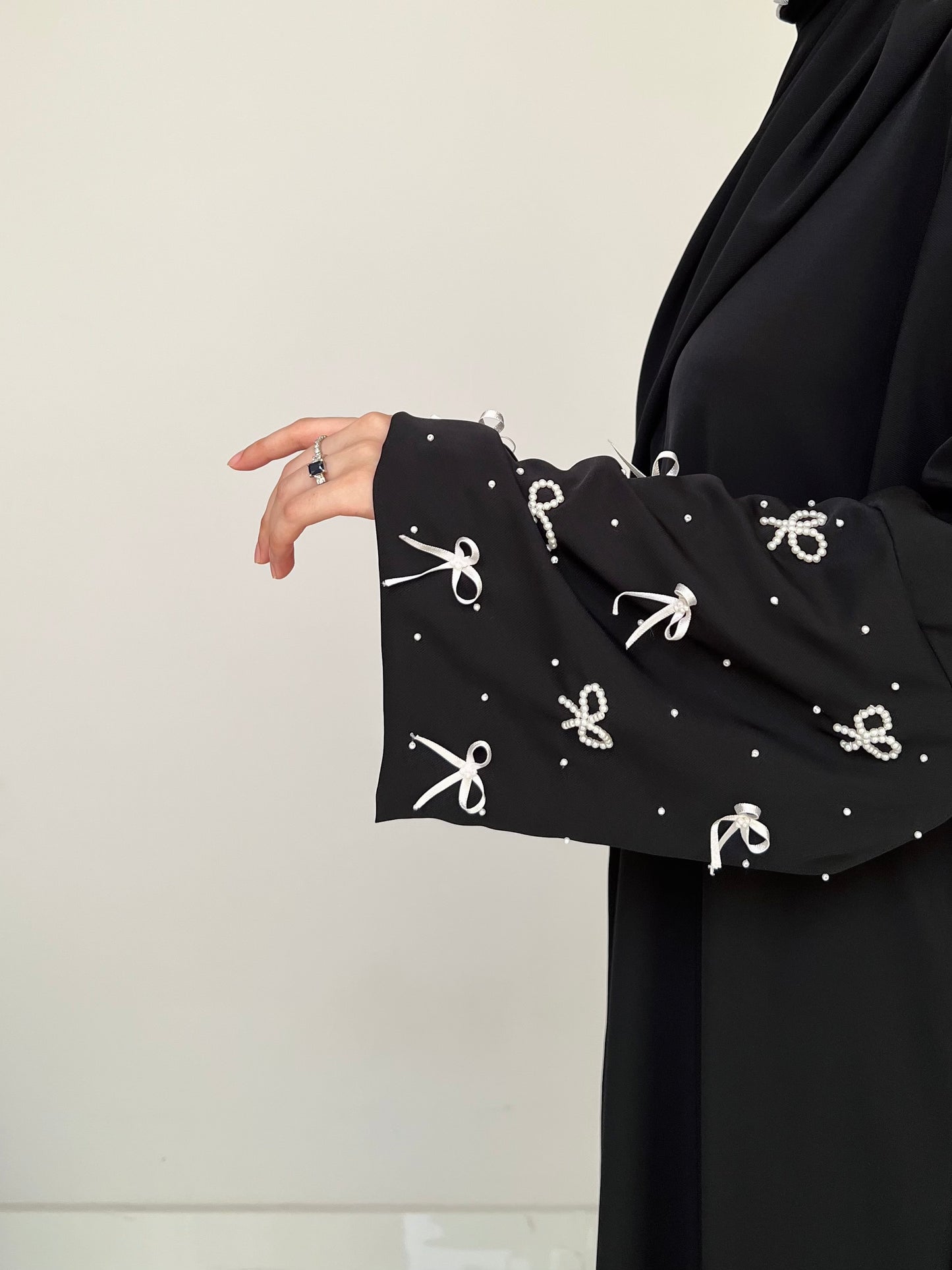 Black Bow Handwork Abaya