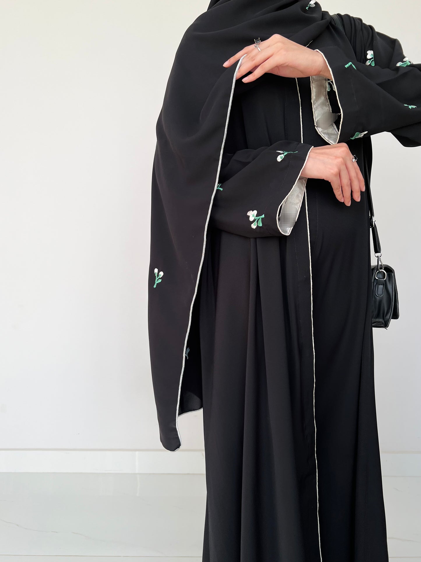 Midnight Black - Embroidered Abaya