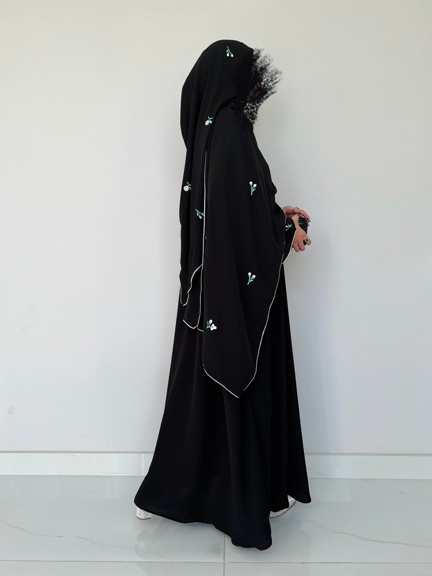 Midnight Black - Embroidered Abaya