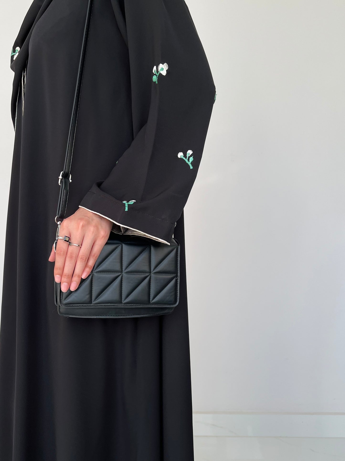 Midnight Black - Embroidered Abaya