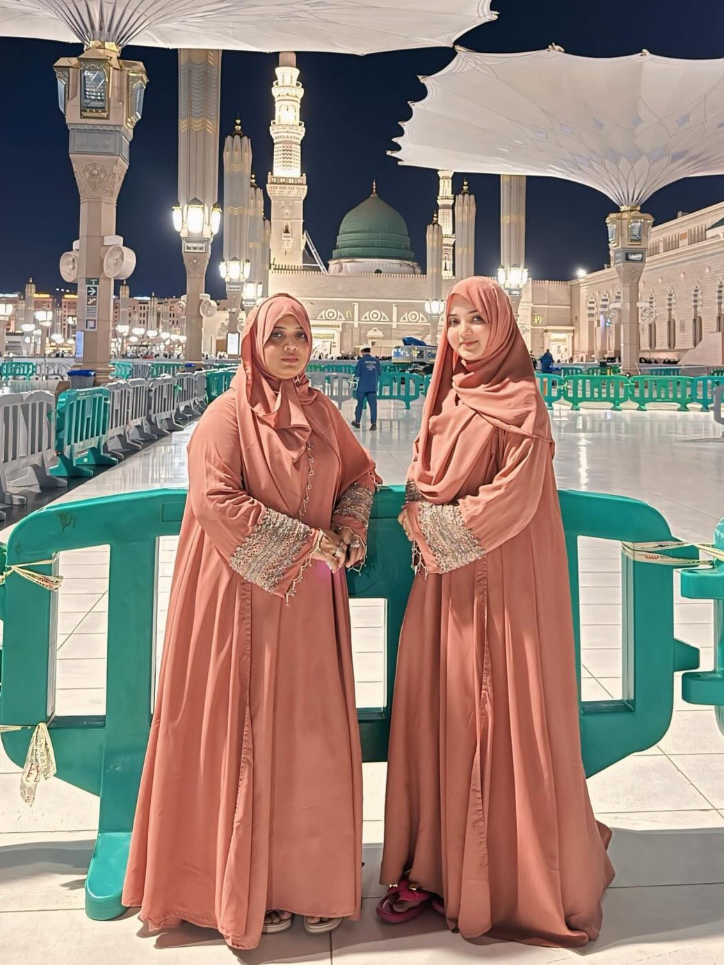 T- Pink Sitara Embellished Abaya Set
