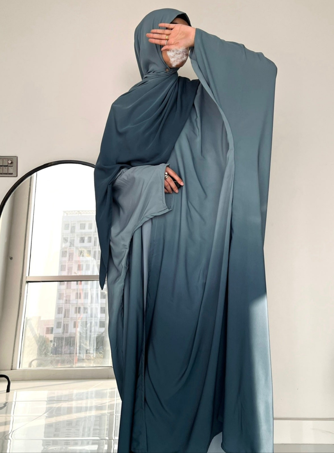 Blue - Ombre Abaya Set