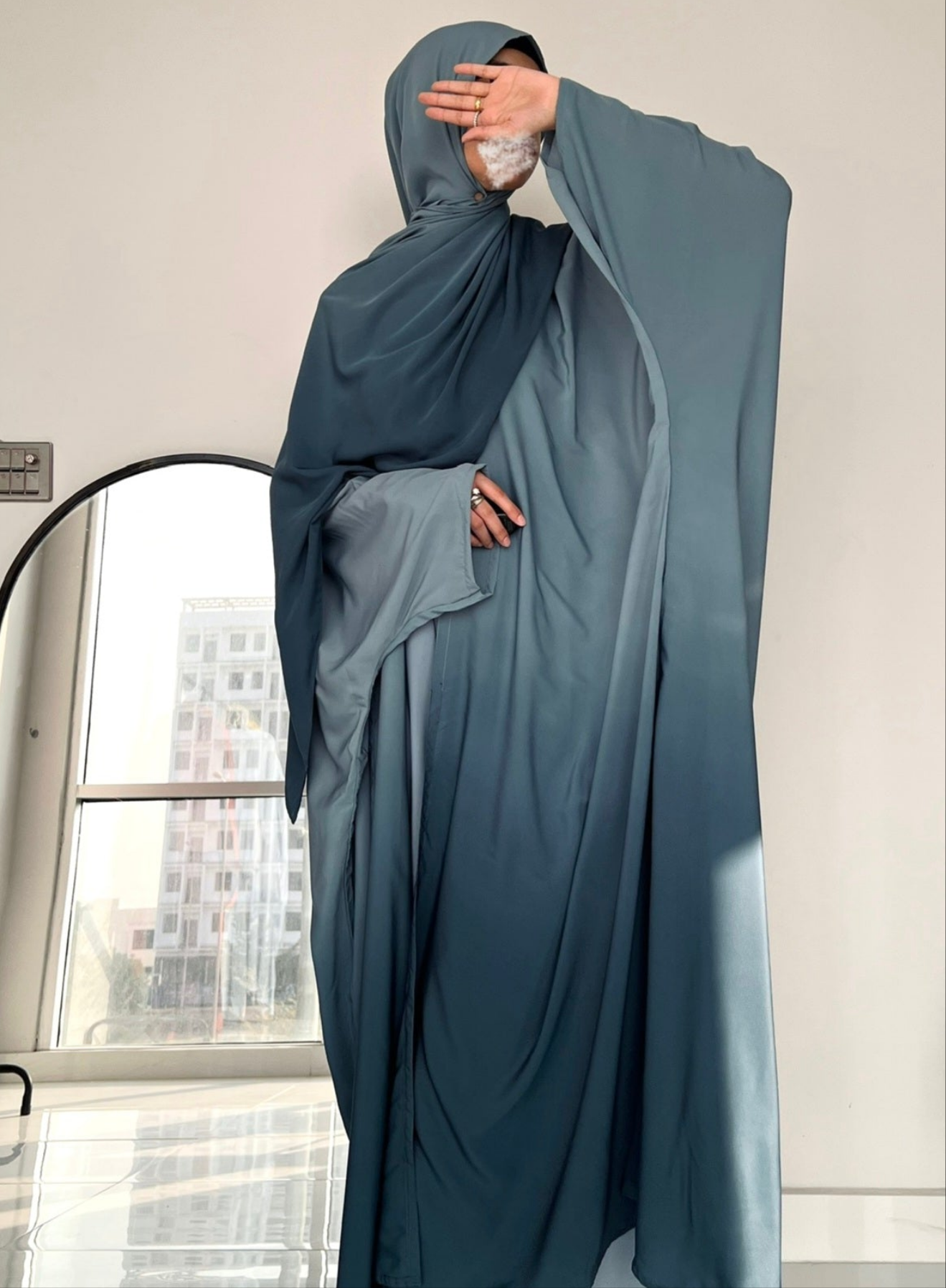 Blue - Ombre Abaya Set