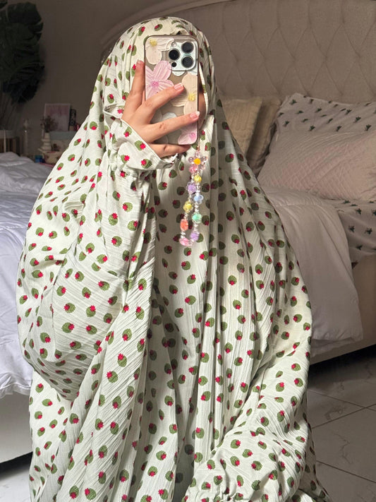 Green - Strawberry Namaz Chadar