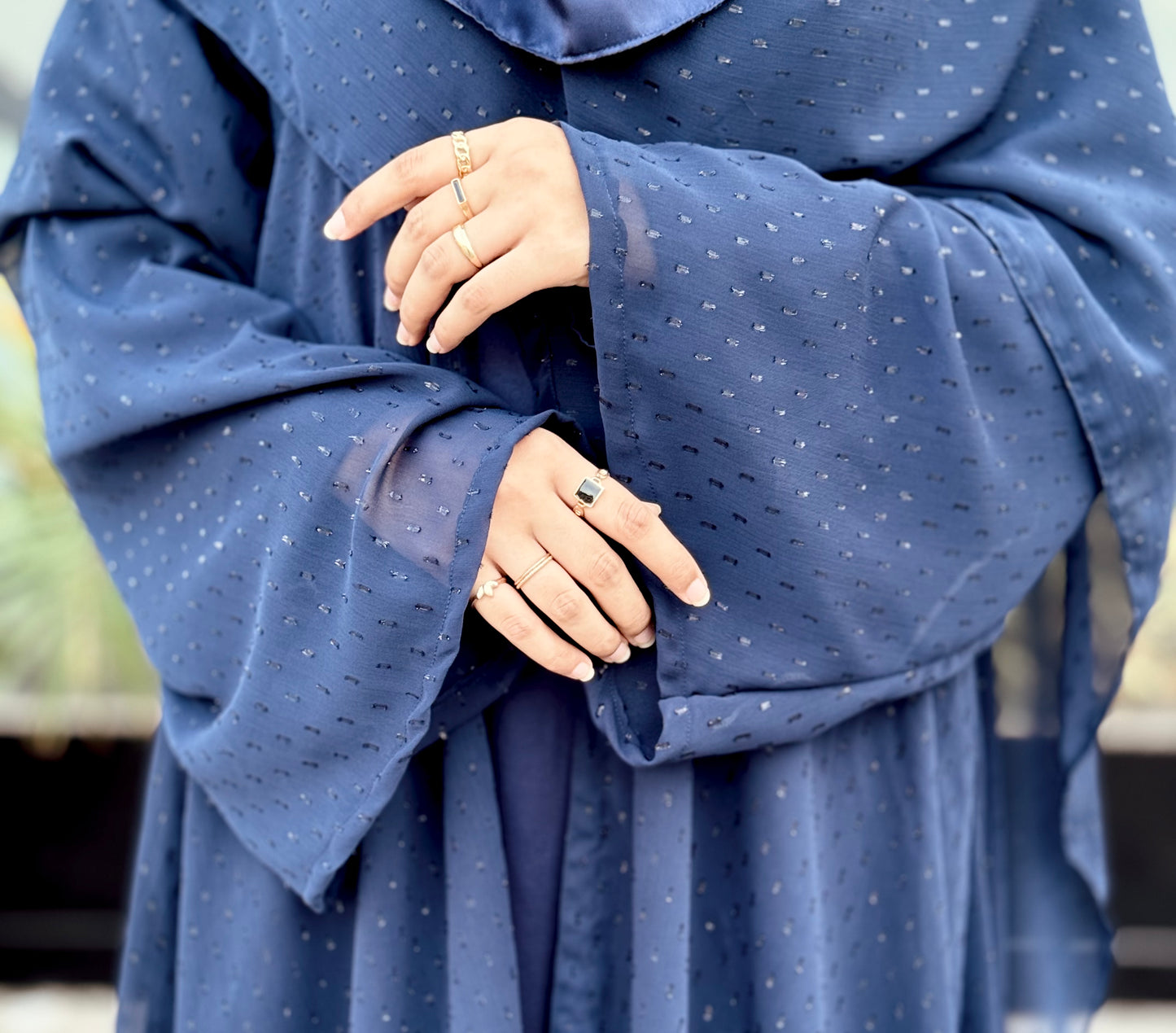 Blue - Zari Luxe Abaya Set