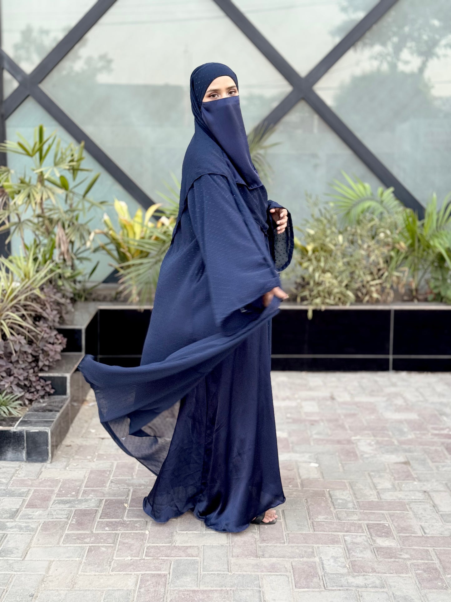 Blue - Zari Luxe Abaya Set