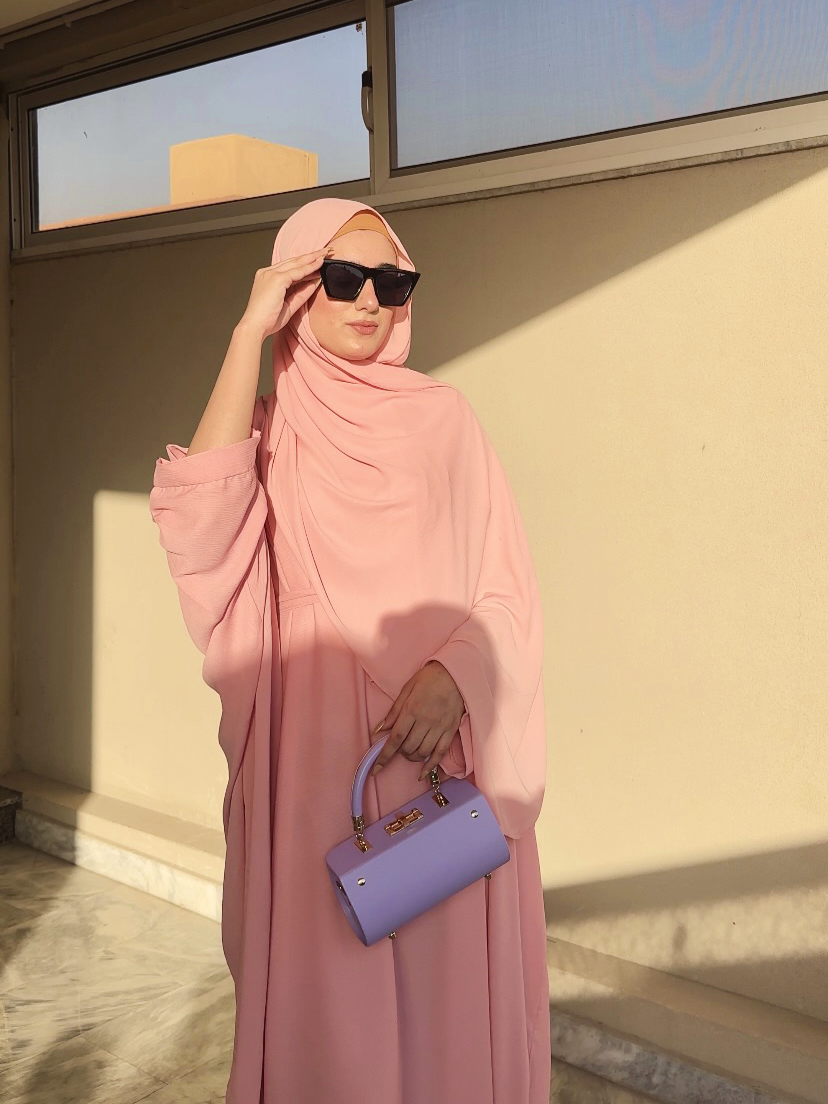 Soft Pink - Four Piece Abaya Set