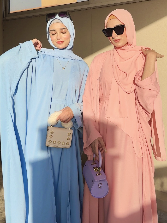 Soft Pink - Four Piece Abaya Set