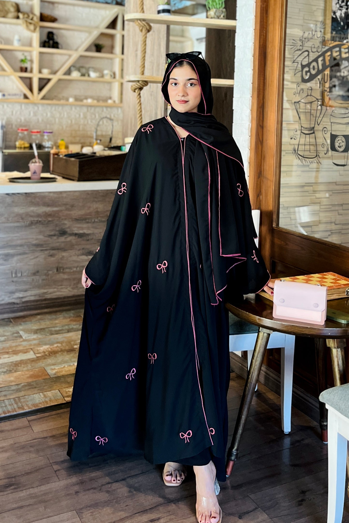 Bow Embroidered Abaya