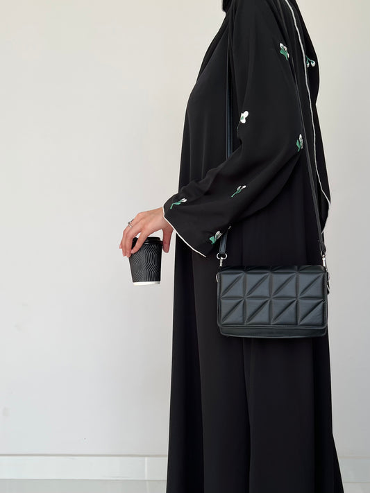 Midnight Black - Embroidered Abaya