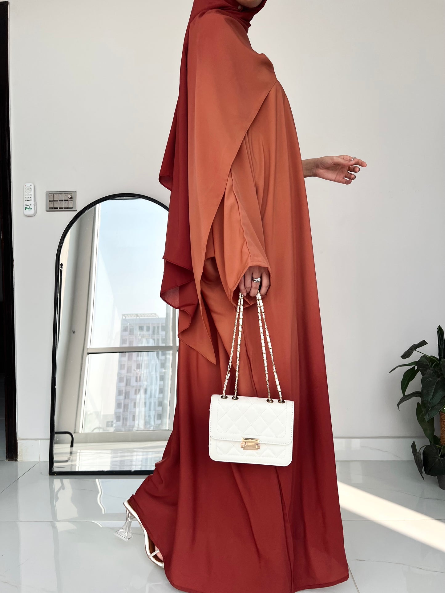 Peach - Ombre Abaya Set