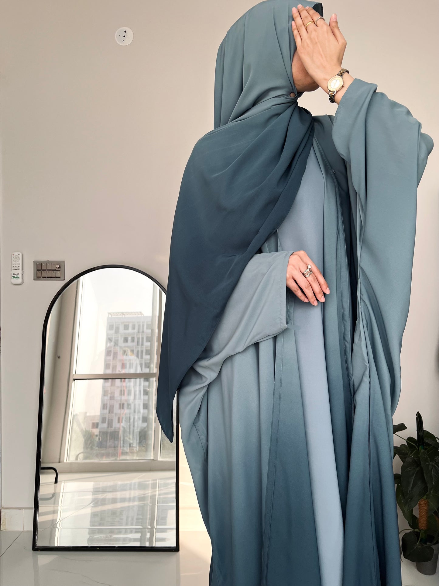 Blue - Ombre Abaya Set