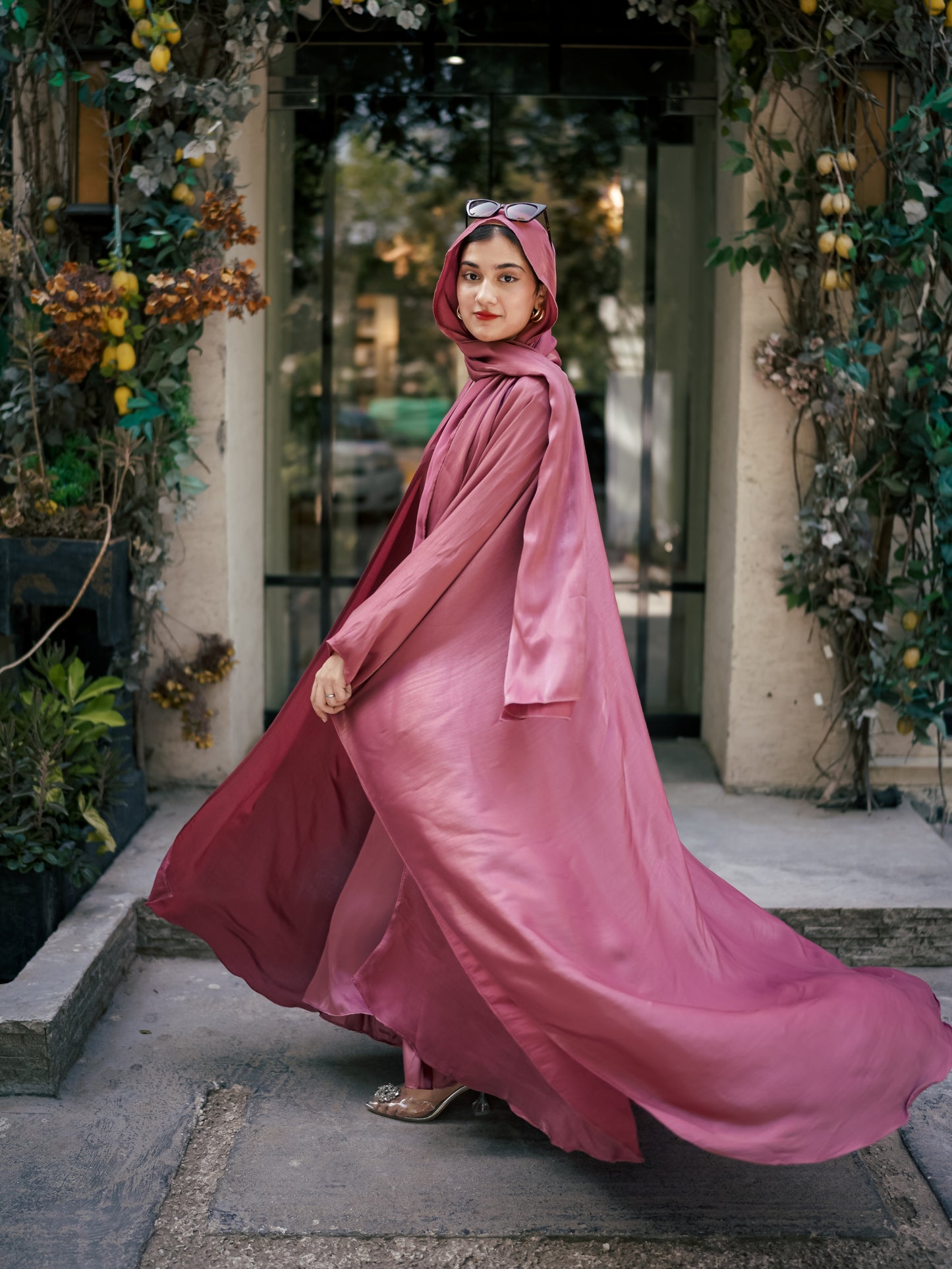 DUSTY ROSE - HOOR LUXURY ABAYA SET