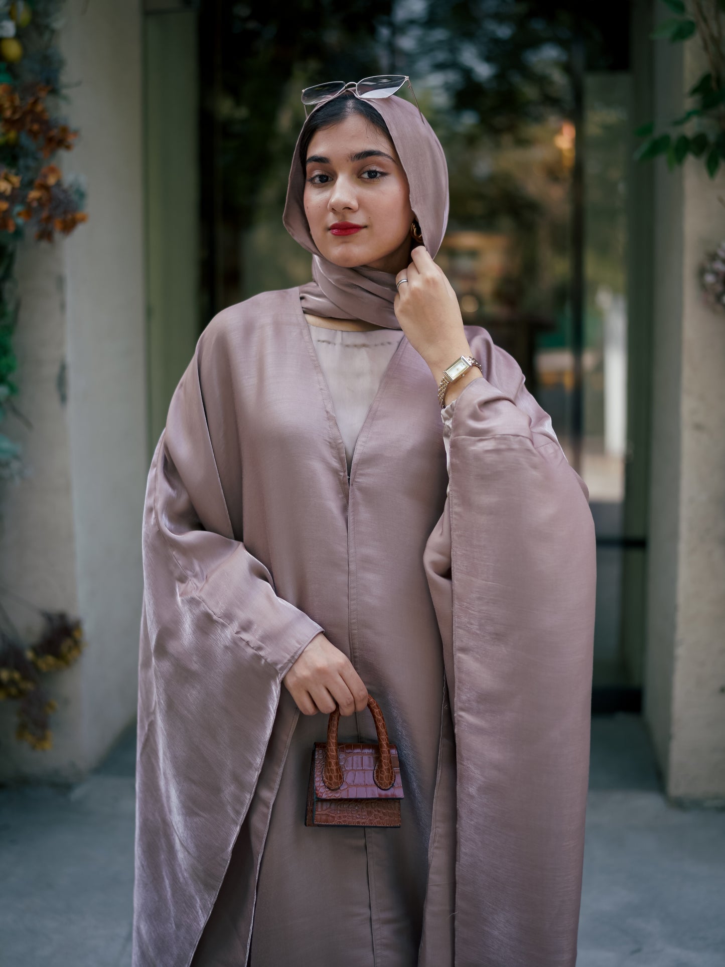 MUDDY BEIGE - HOOR LUXURY SILK ABAYA SET