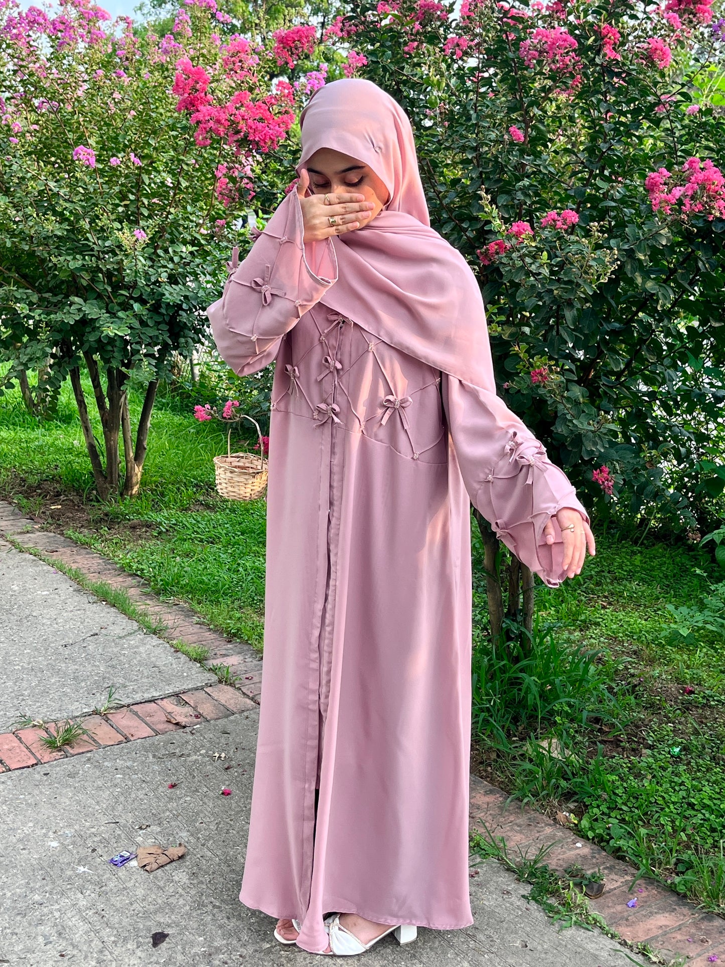 Rose Knot Abaya Set