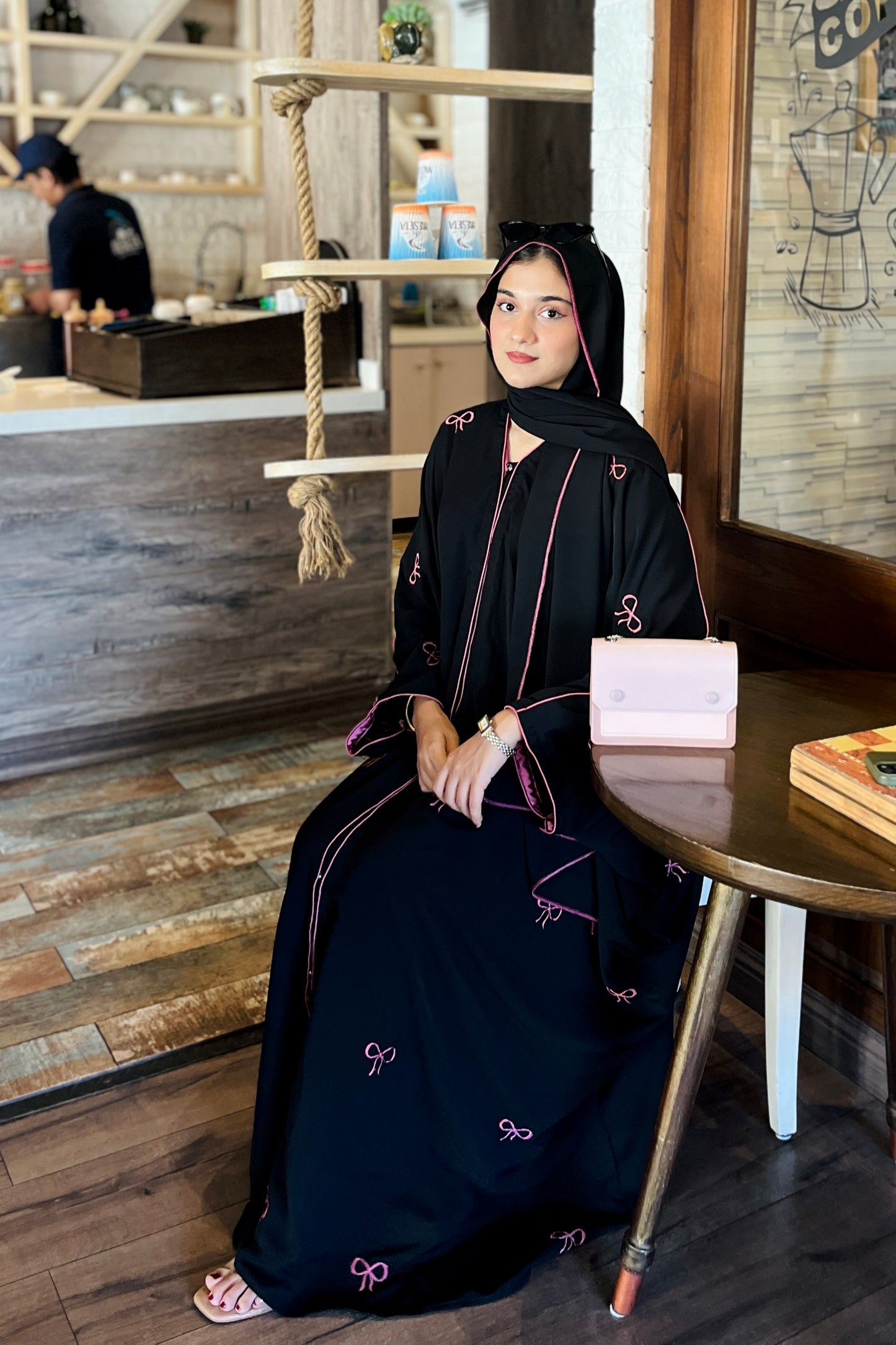 Bow Embroidered Abaya