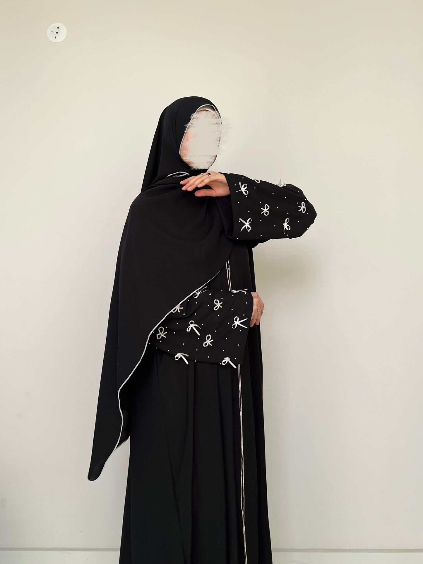 Black Bow Handwork Abaya