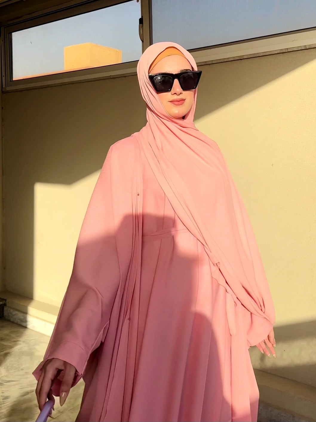 Soft Pink - Four Piece Abaya Set