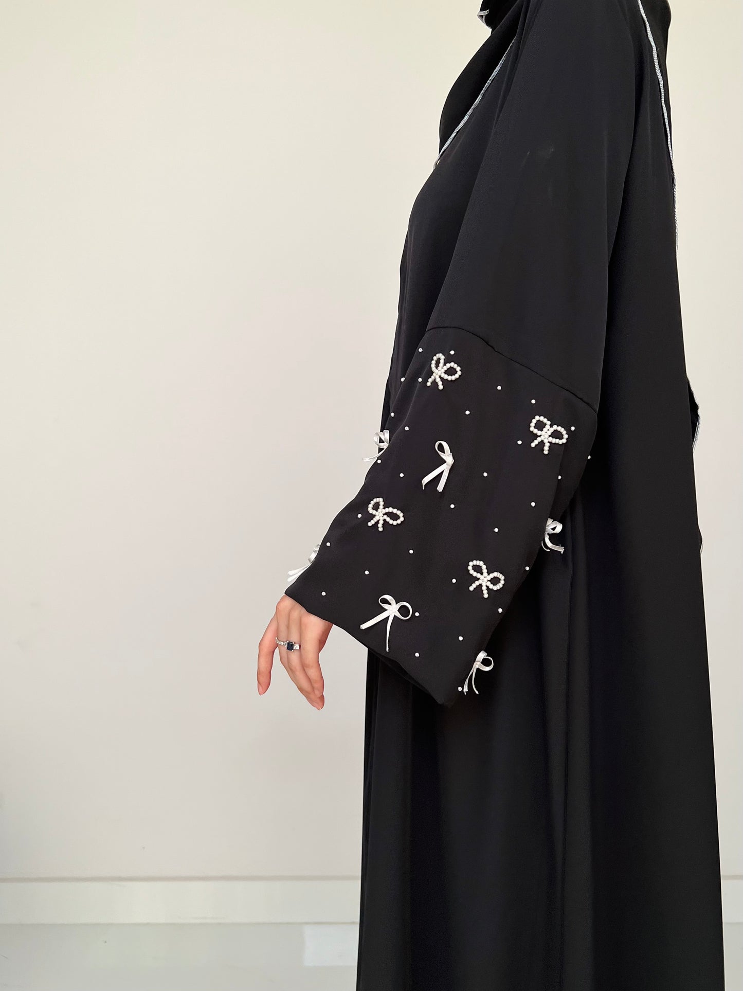 Black Bow Handwork Abaya