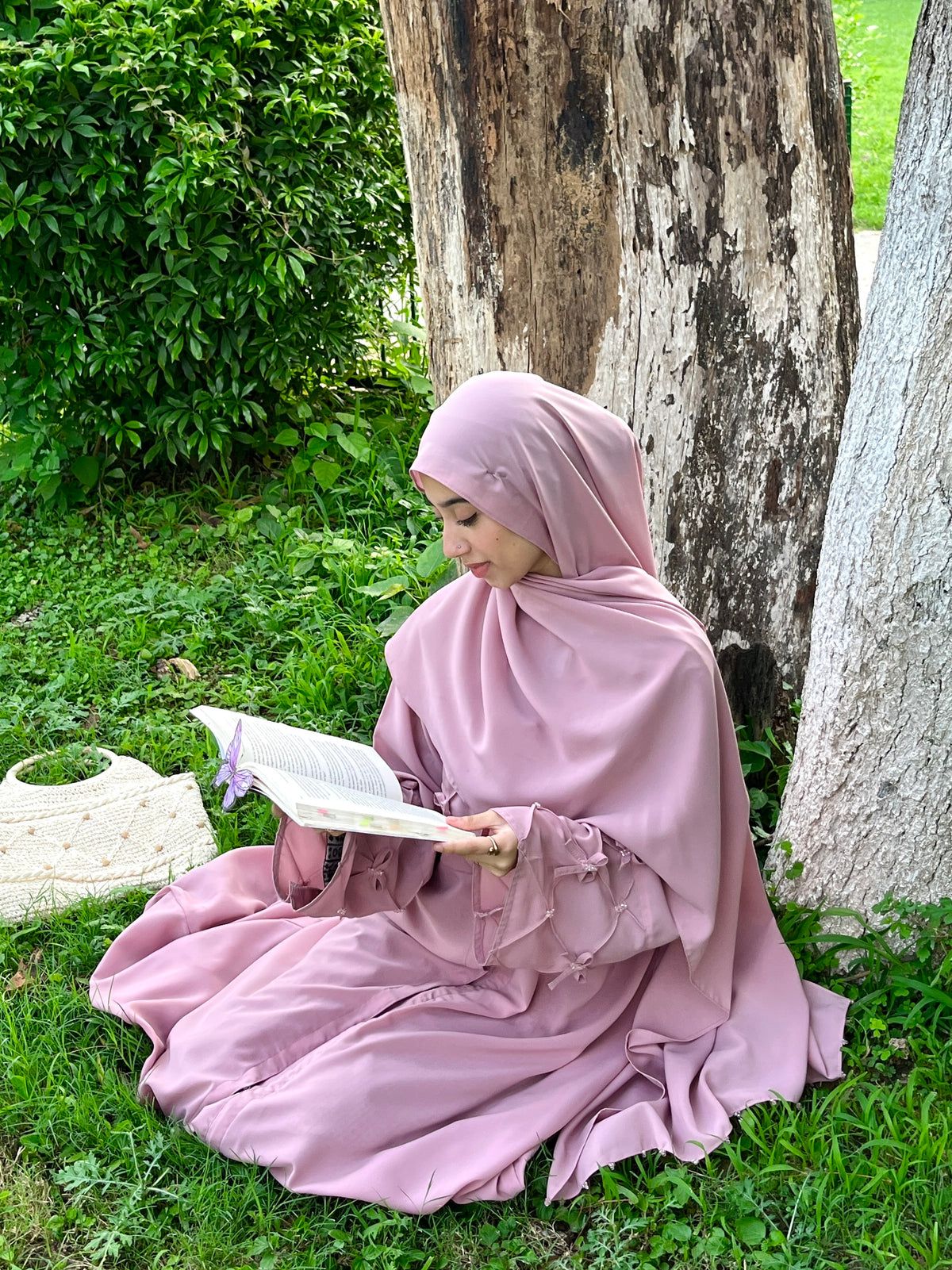 Rose Knot Abaya Set