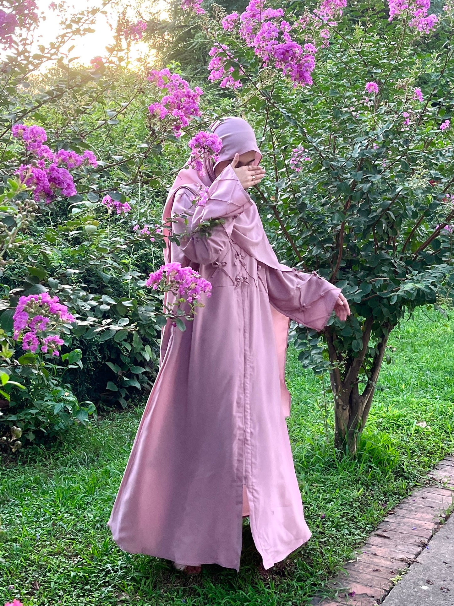 Rose Knot Abaya Set