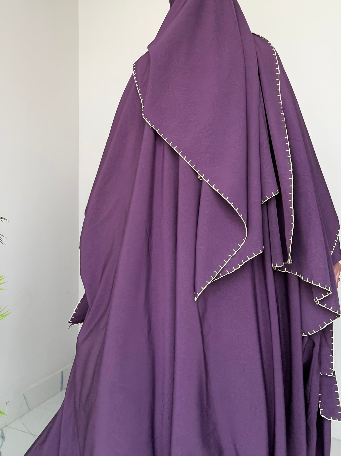 Purple - Drape Abaya Set