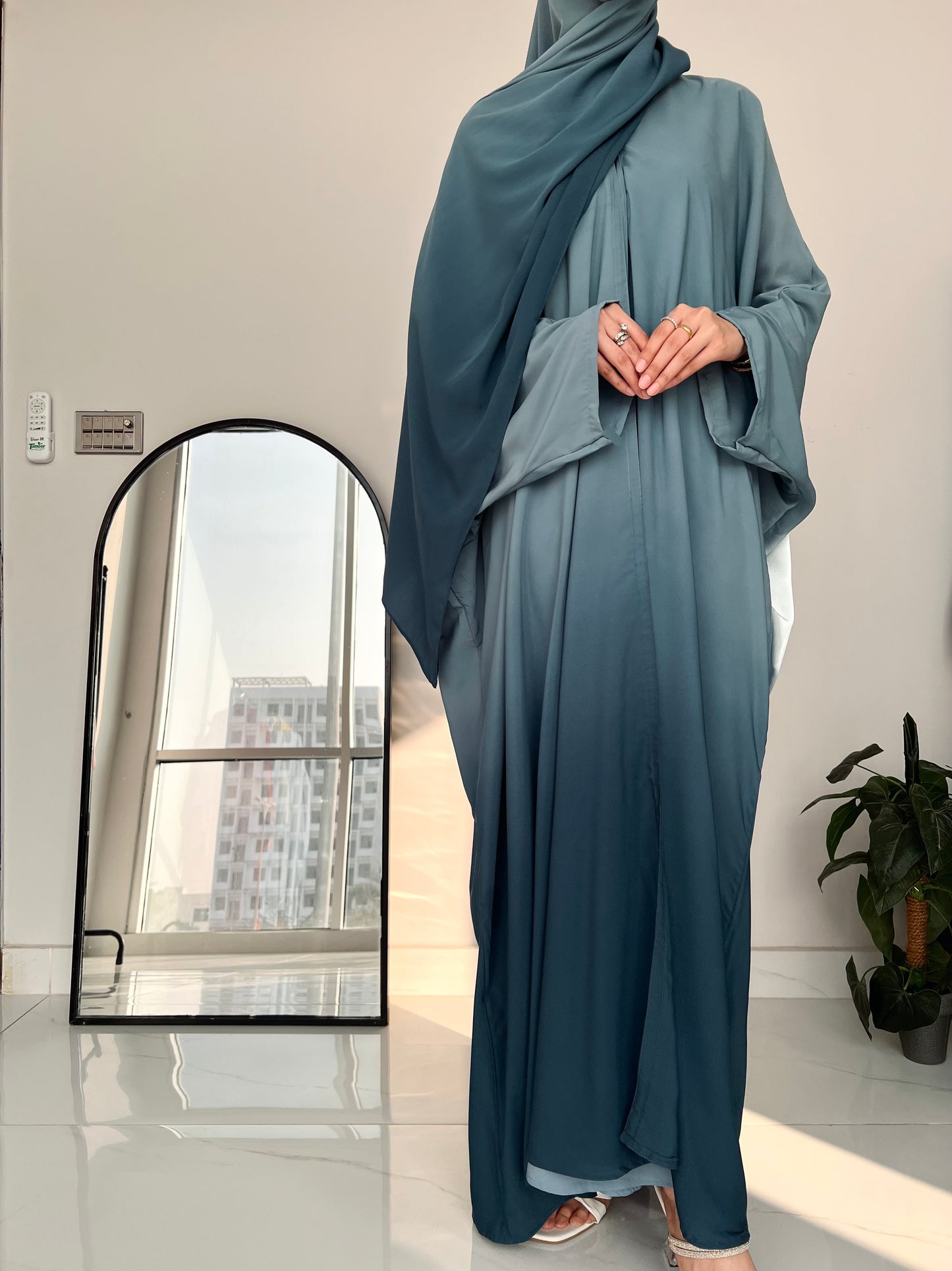 Blue - Ombre Abaya Set