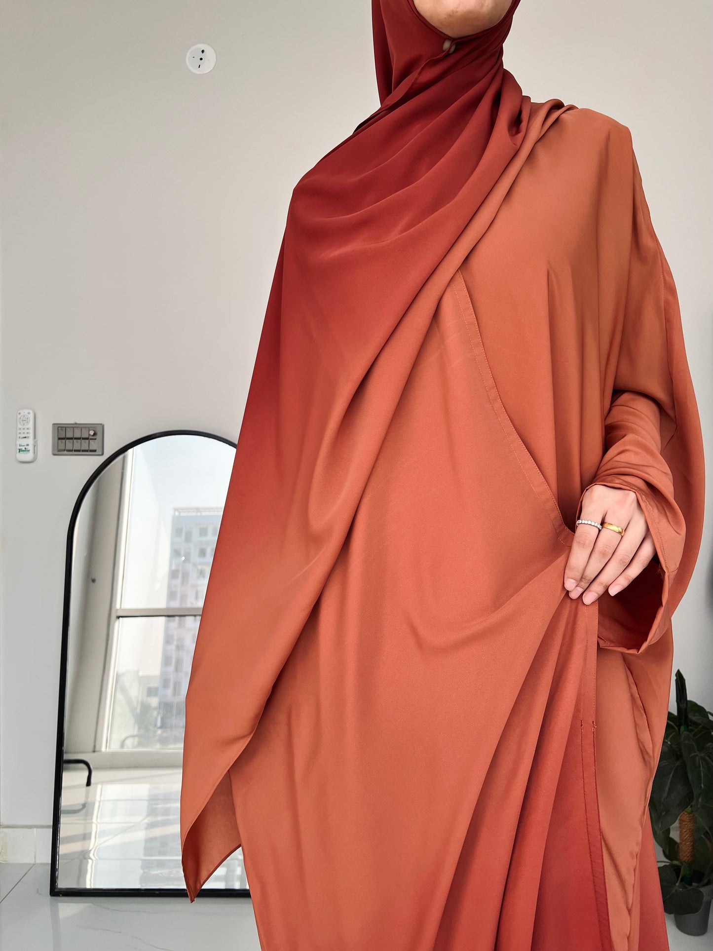 Peach - Ombre Abaya Set