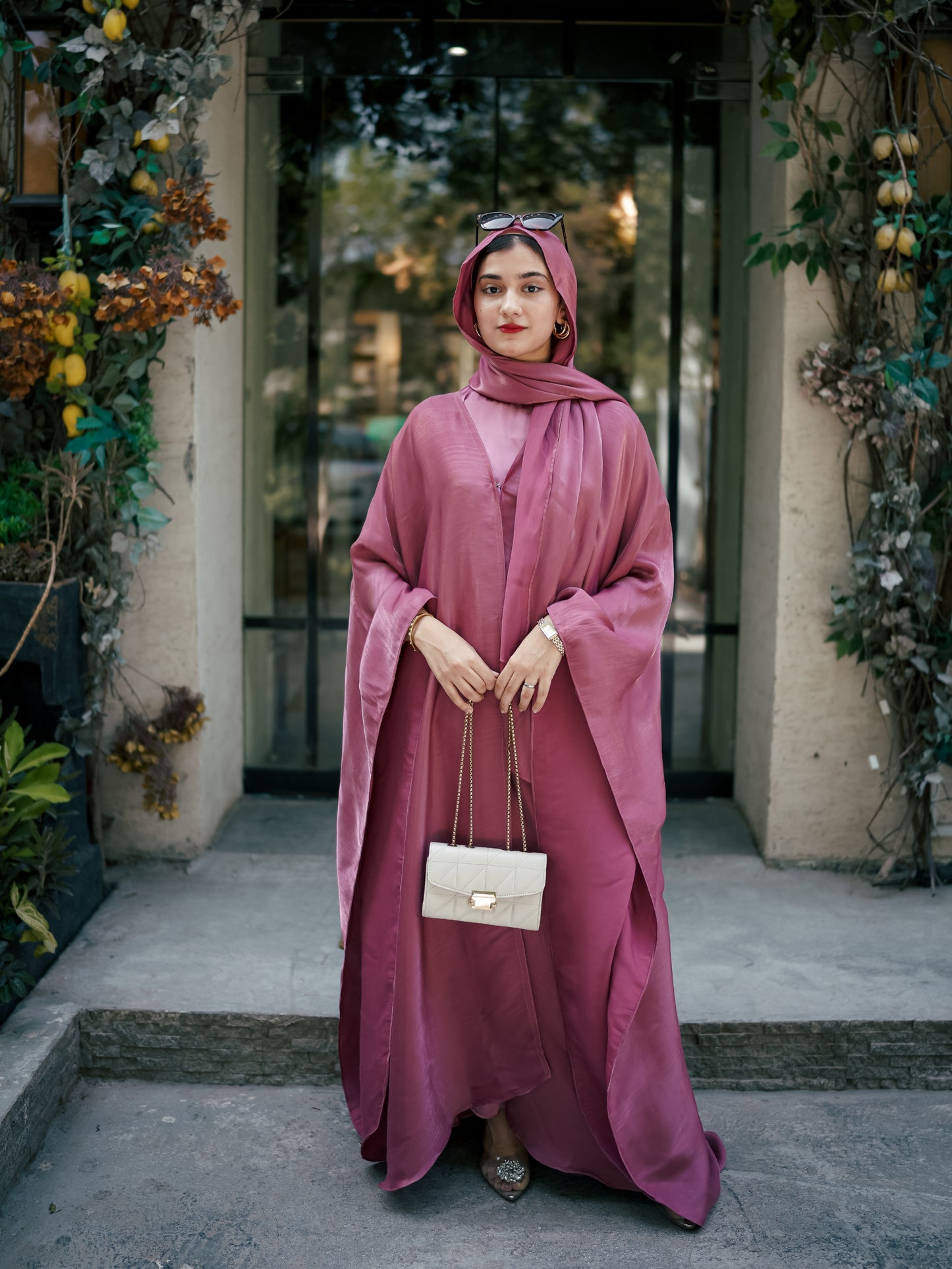 DUSTY ROSE - HOOR LUXURY ABAYA SET