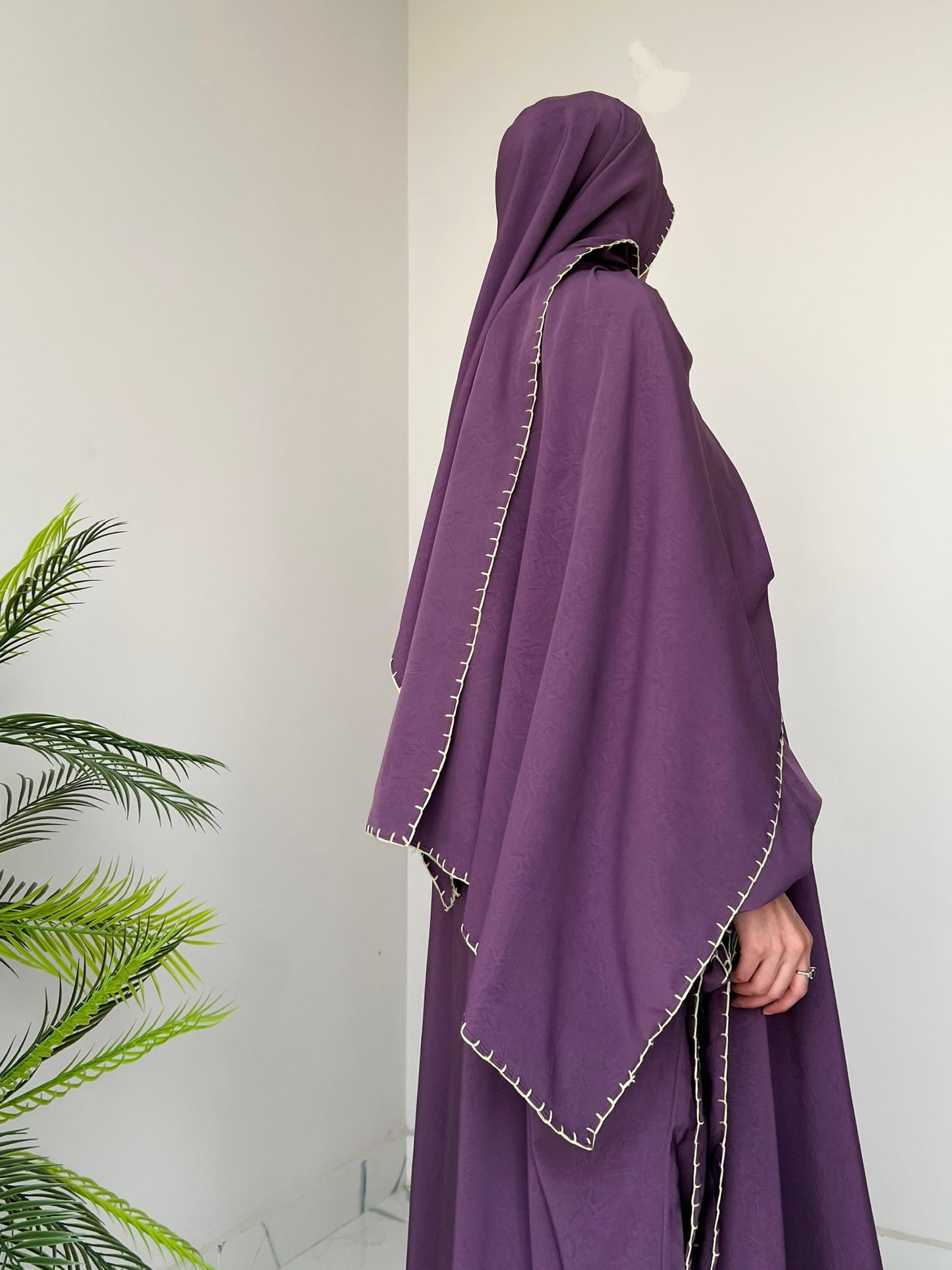 Purple - Drape Abaya Set