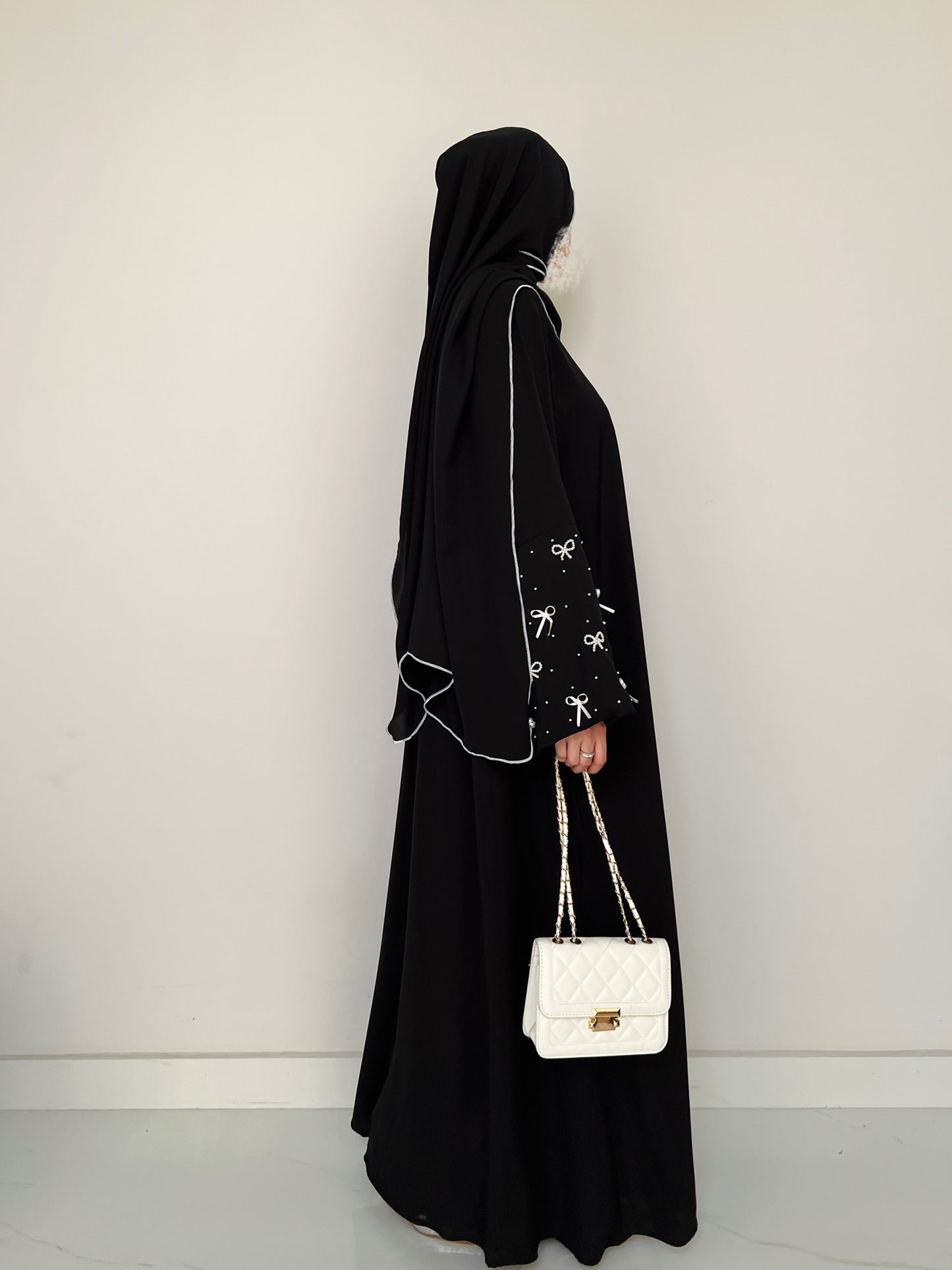 Black Bow Handwork Abaya