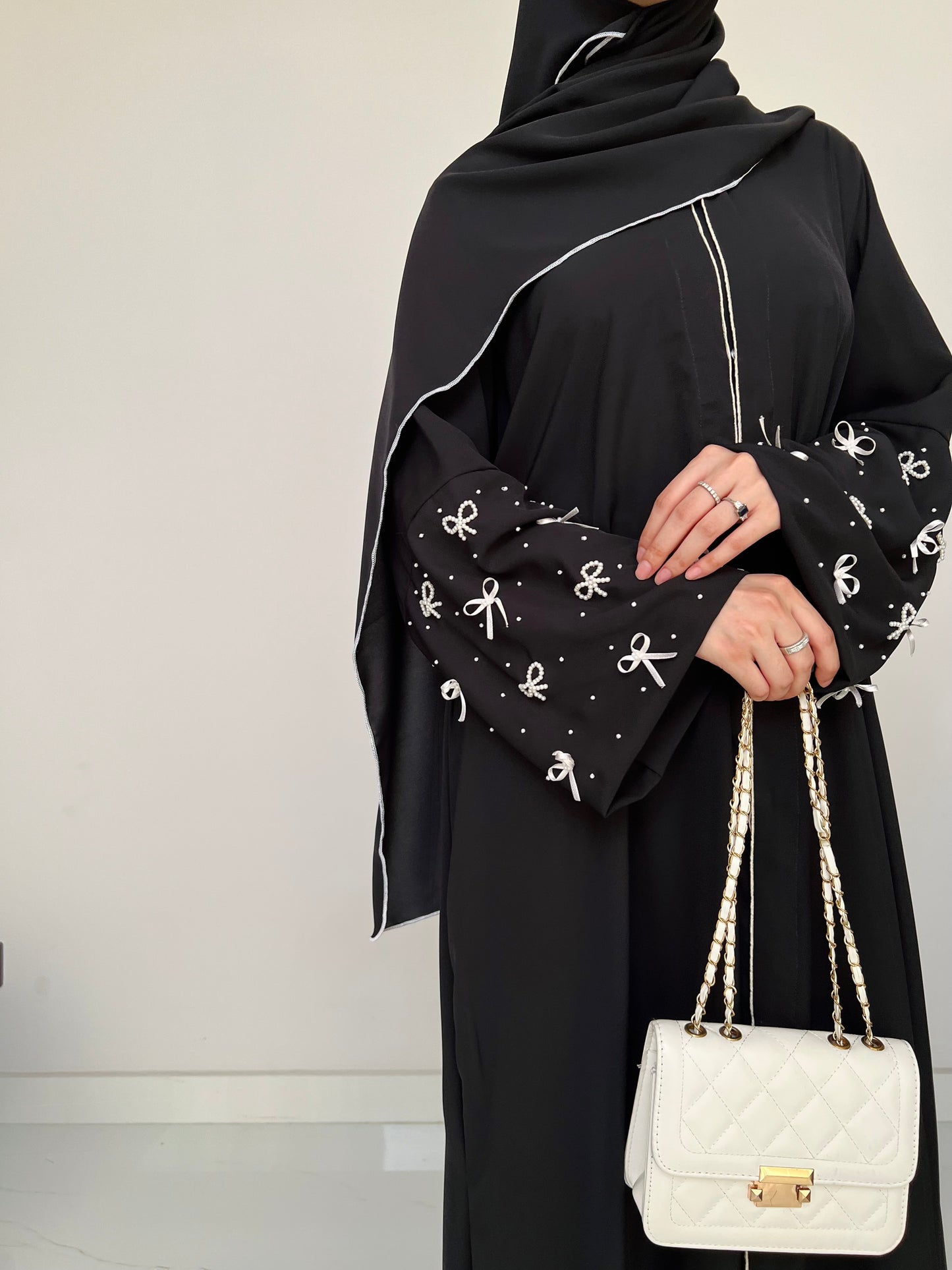 Black Bow Handwork Abaya