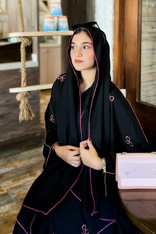 Bow Embroidered Abaya