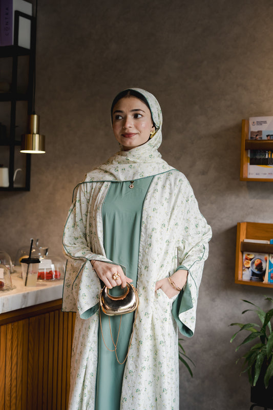 Mint Grace Abaya Set