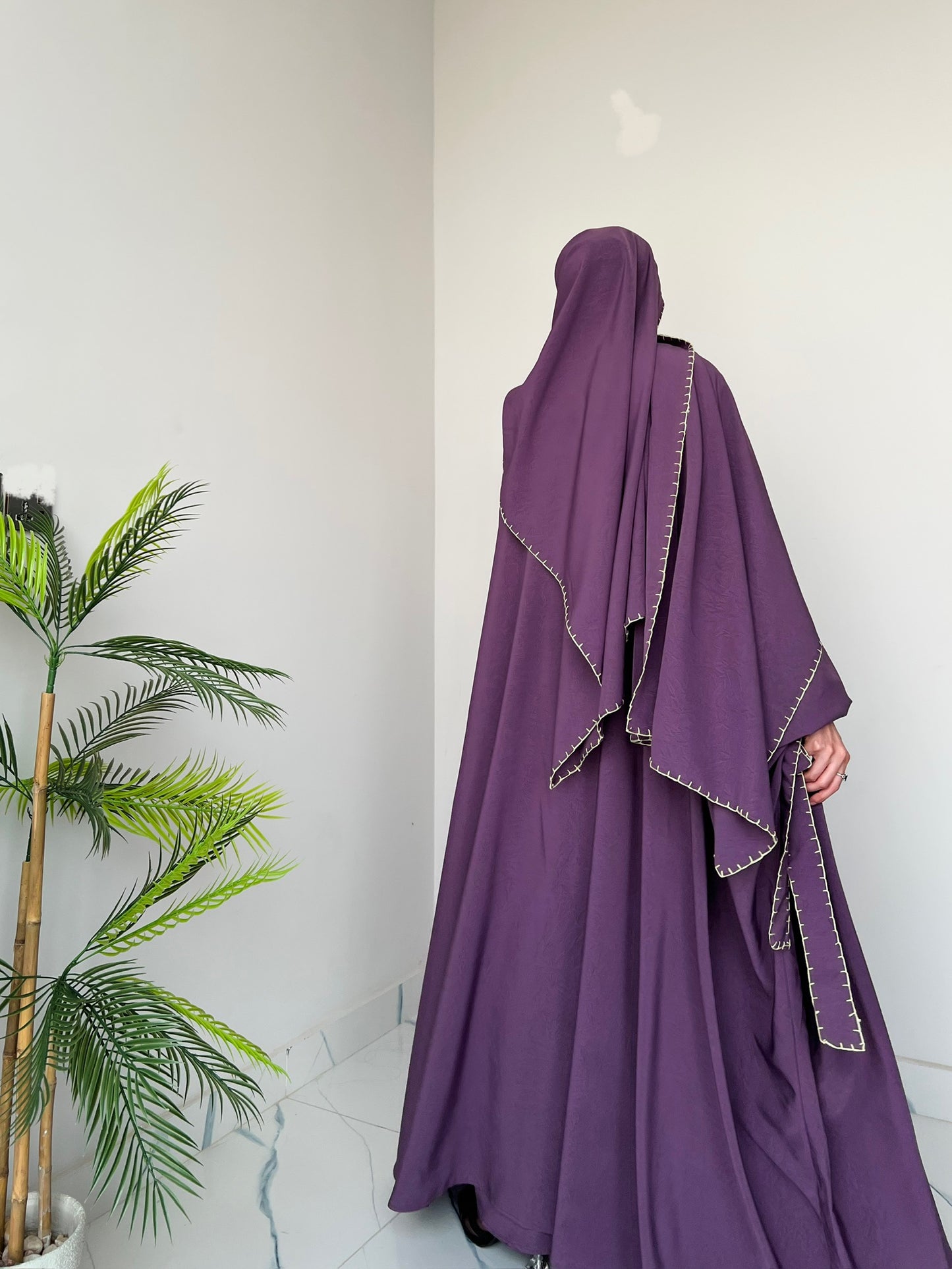 Purple - Drape Abaya Set