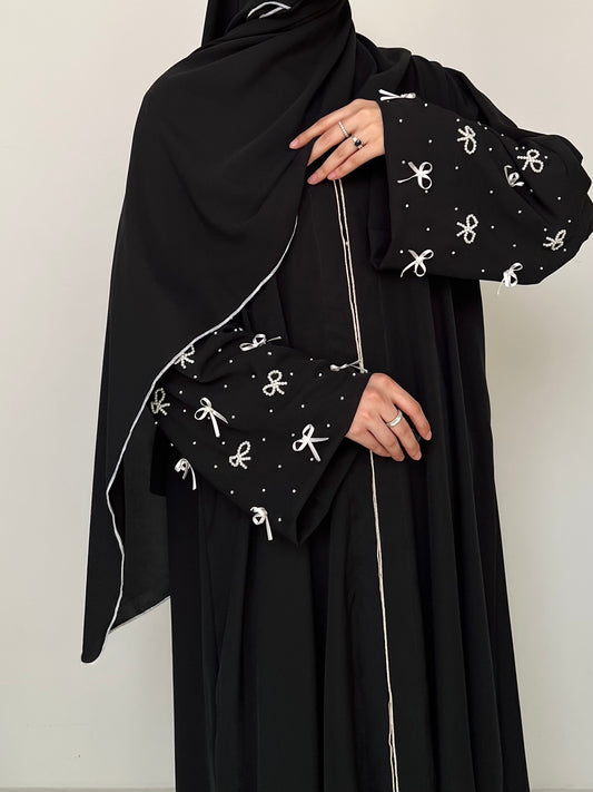 Black Bow Handwork Abaya