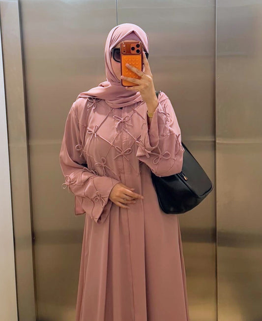 Rose Knot Abaya Set