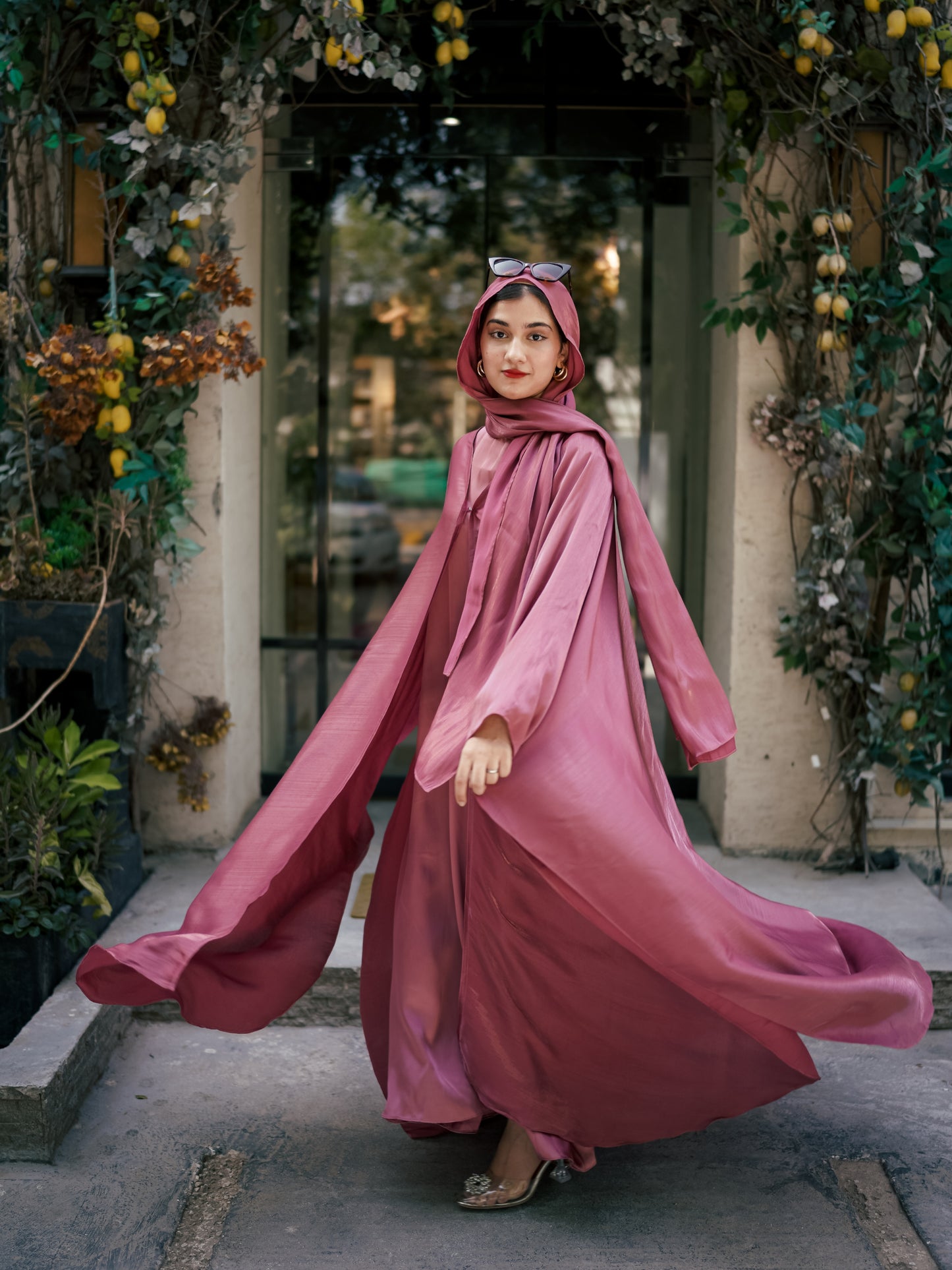 DUSTY ROSE - HOOR LUXURY ABAYA SET