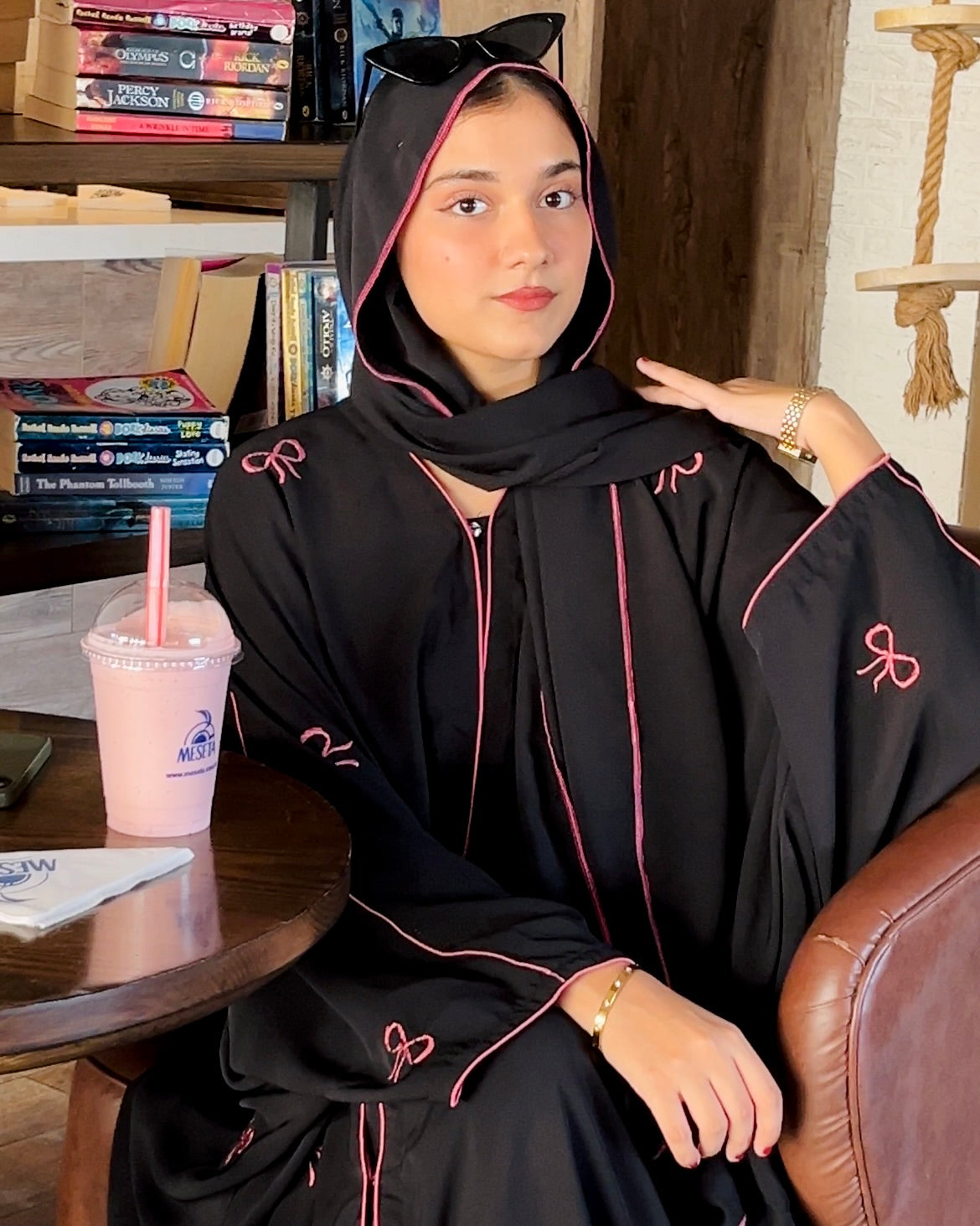 Bow Embroidered Abaya